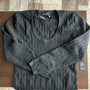 EXPRESS SCOOP NECK LONG SLEEVE SWEATER THING BODYSUIT SIZE XL